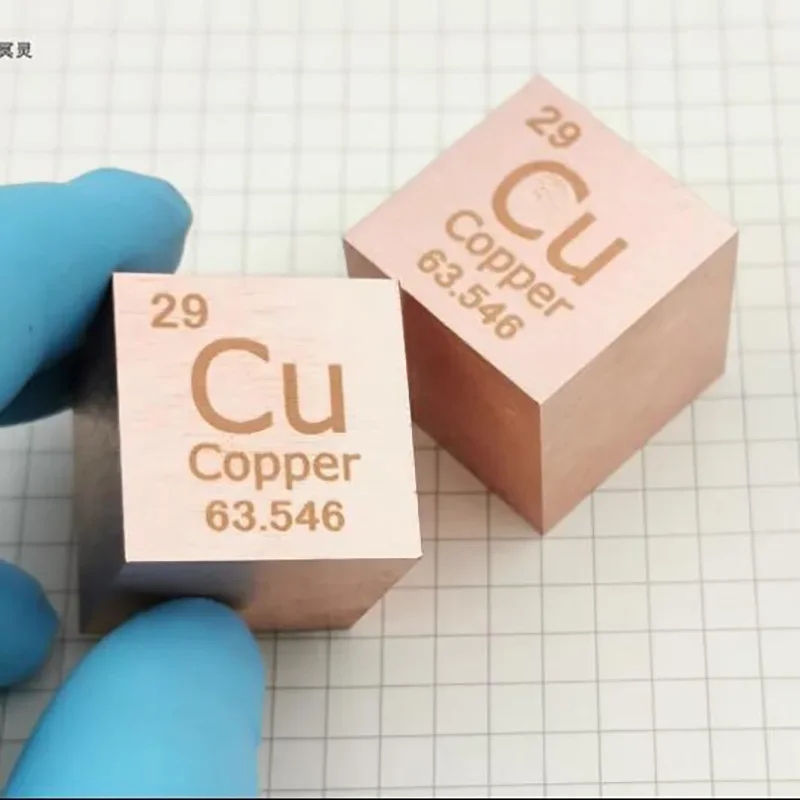10mm 25.4mm Copper Cube Periodic Table Collection Metal Element Cubes
