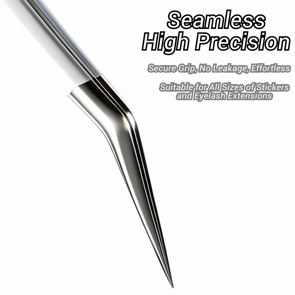 Stainless Steel Curved Stickers Tweezers Anti-static Cartoon Style Hand Account Craft Tweezers High Precision False Eyelash Clip
