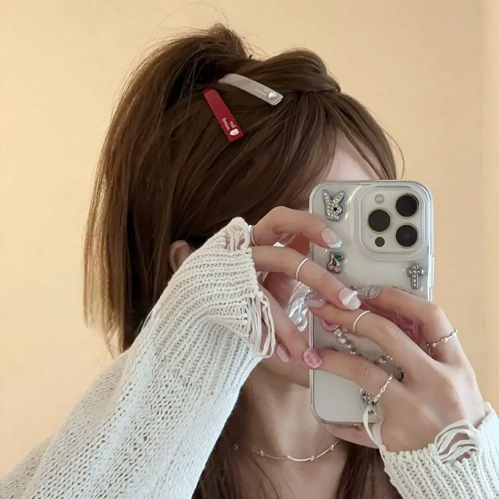 

Shape French Small Side Clip Rhinestone Acetic Acid Hairpin Korean Style Headwear Diamond Hair Clip Female Hair Accessories