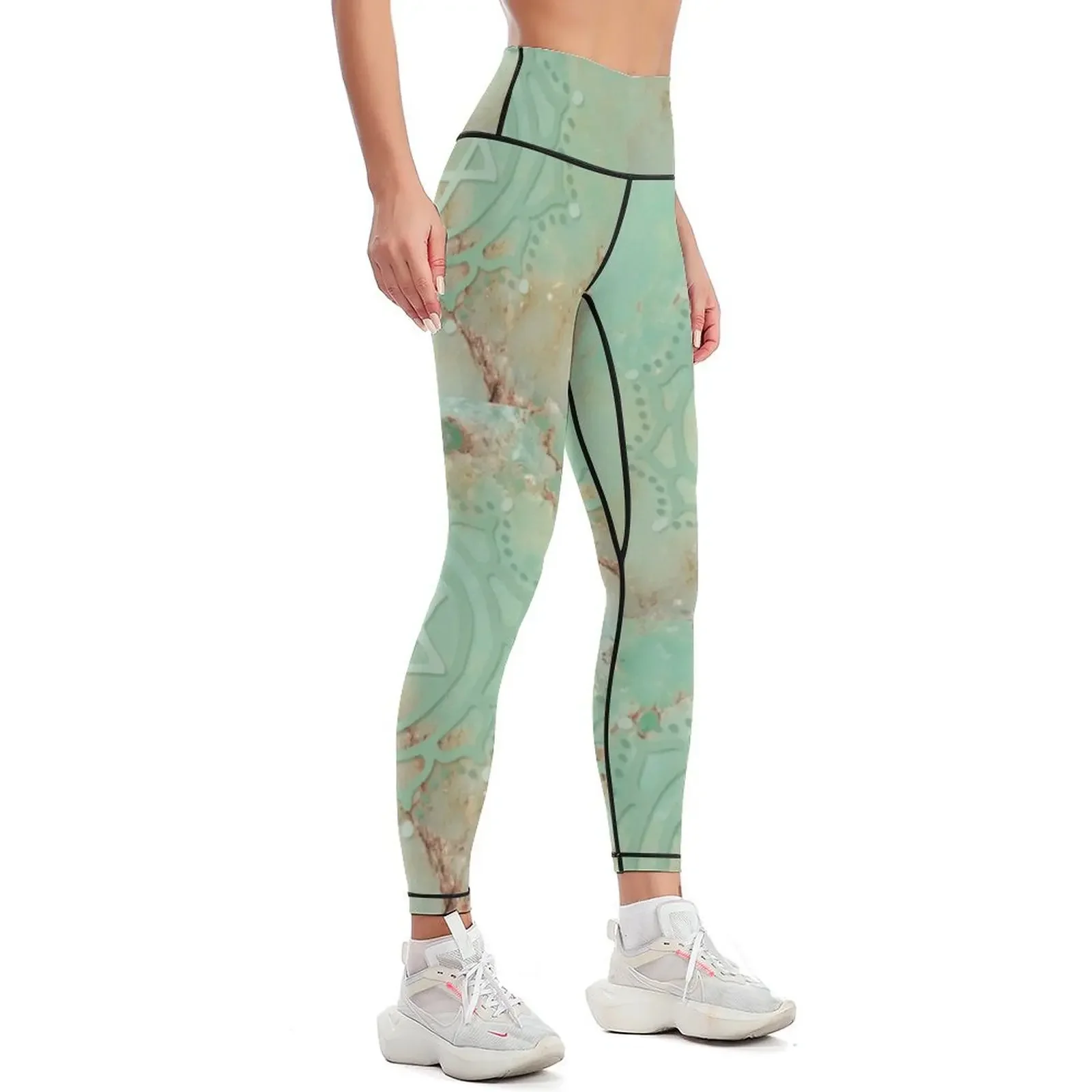 Heart chakra & jadeite stone Leggings Jogger pants Legging sport Sweatpants Fitness clothing Womens Leggings