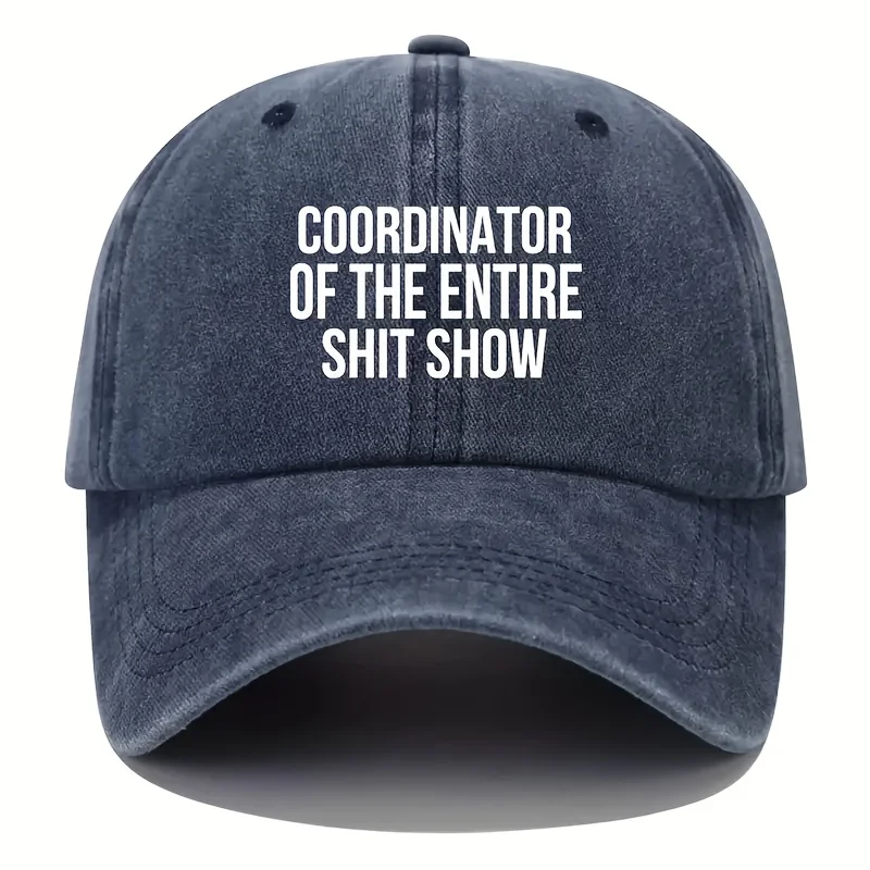Adjustable Lightweight Baseball Cap with Show Coordinator Print, Sun Protection, Cotton, Hand Wash Only