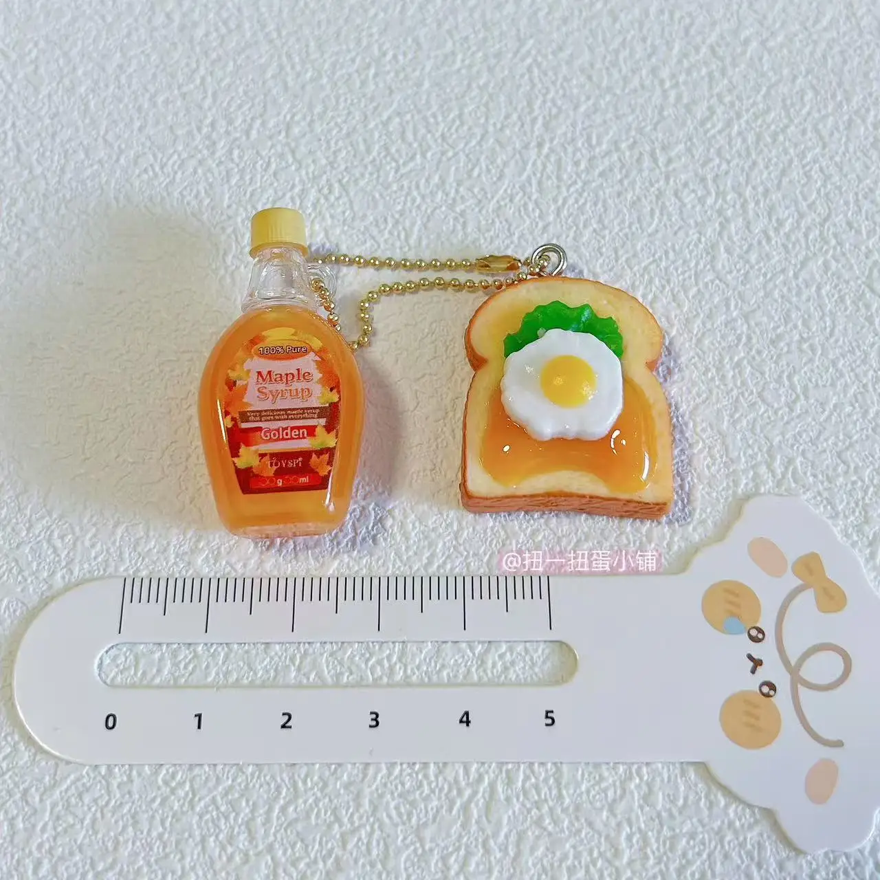 Japanese Capsule Toys Gashapon Maple Syrup Toast Bread & Jam Ketchup Miniature Food Toys Keychain Bag Charm Gifts