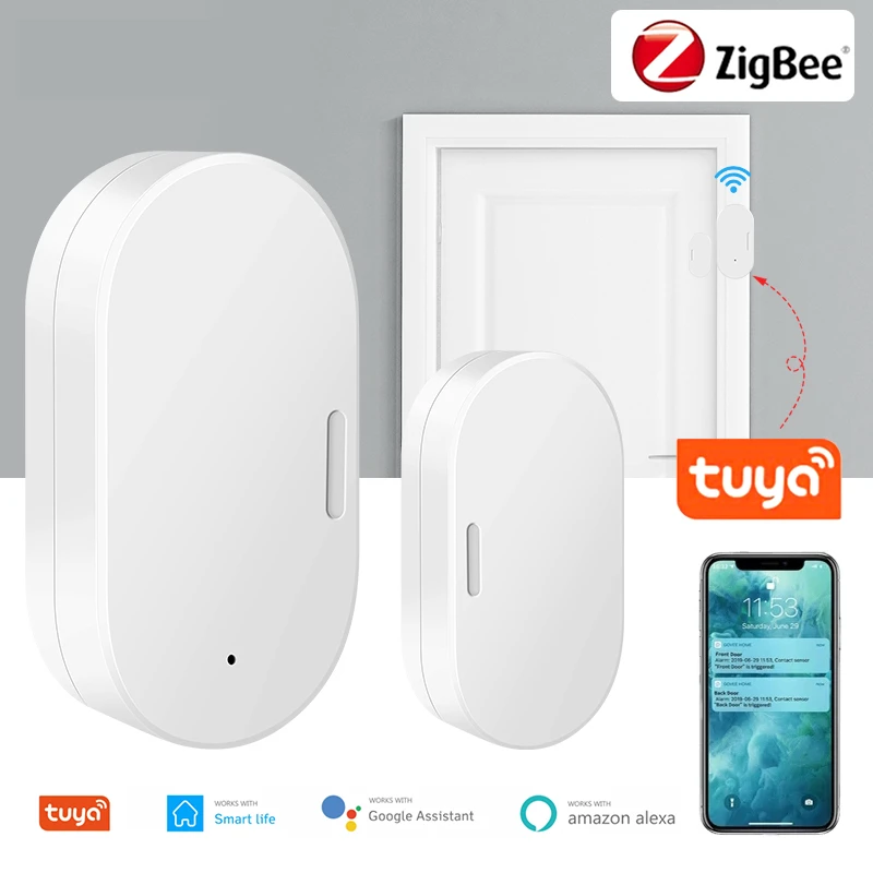 

Tuya Smart ZigBee Door Sensor Door Open / Closed Detectors App Notification Alert Security Alarm Samrt Home Alexa Google Home