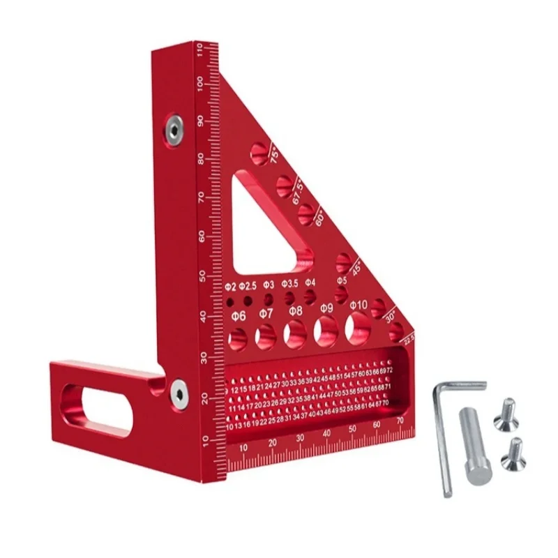 Metric/Inch Square Protractor Aluminum Miter Triangle Ruler 3D Multi Angle 45/90 Degree Layout Measuring Ruler Carpenter Square