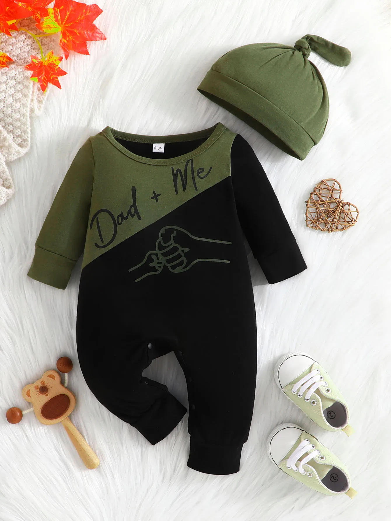 Gift Hat Set Baby Unisex Boy Girl Newborn Onesies Romper 0-18 Months Toddler Cute Letter Clothing Infant Long Sleeve Jumpsuit