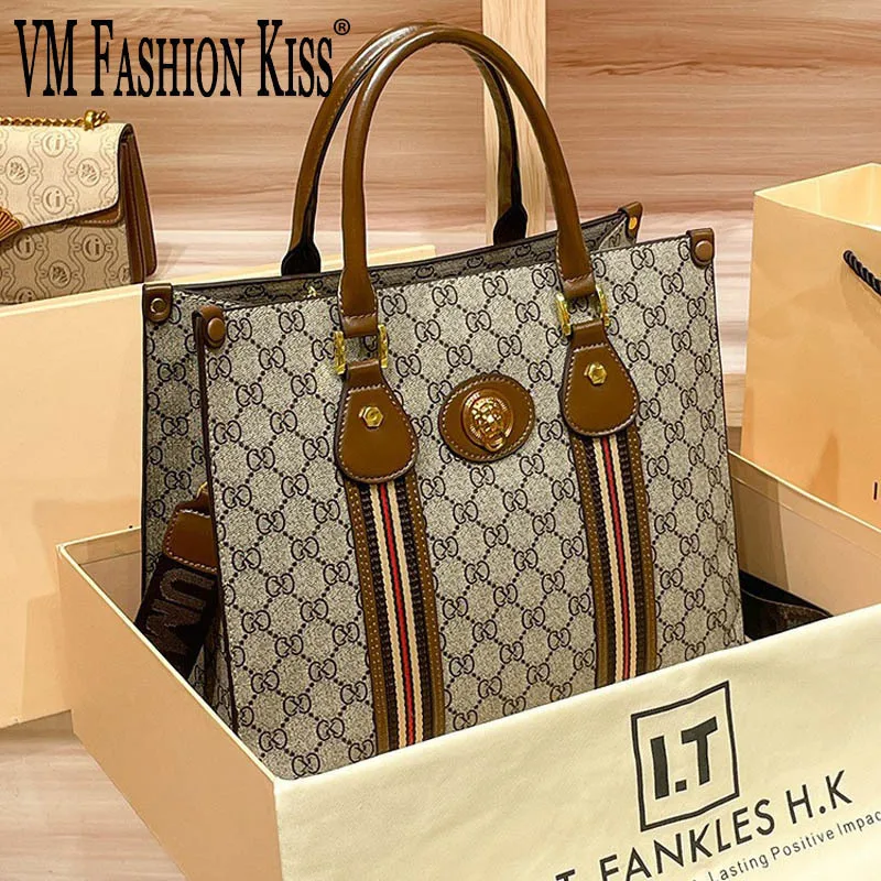 

Women's Bag 2025 Large Capacity Handheld Tote Bag High-end Printed Single Shoulder Crossbody Bag Microfiber Synthetic Leather