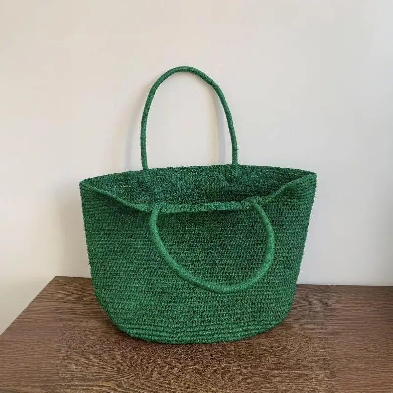 2026 Große handgewebte Raffia-Strohtasche für Damen – Luxuriöse Schultertasche für Freizeit, Sommer, Strand, Reisen und Shopping – Detail 15