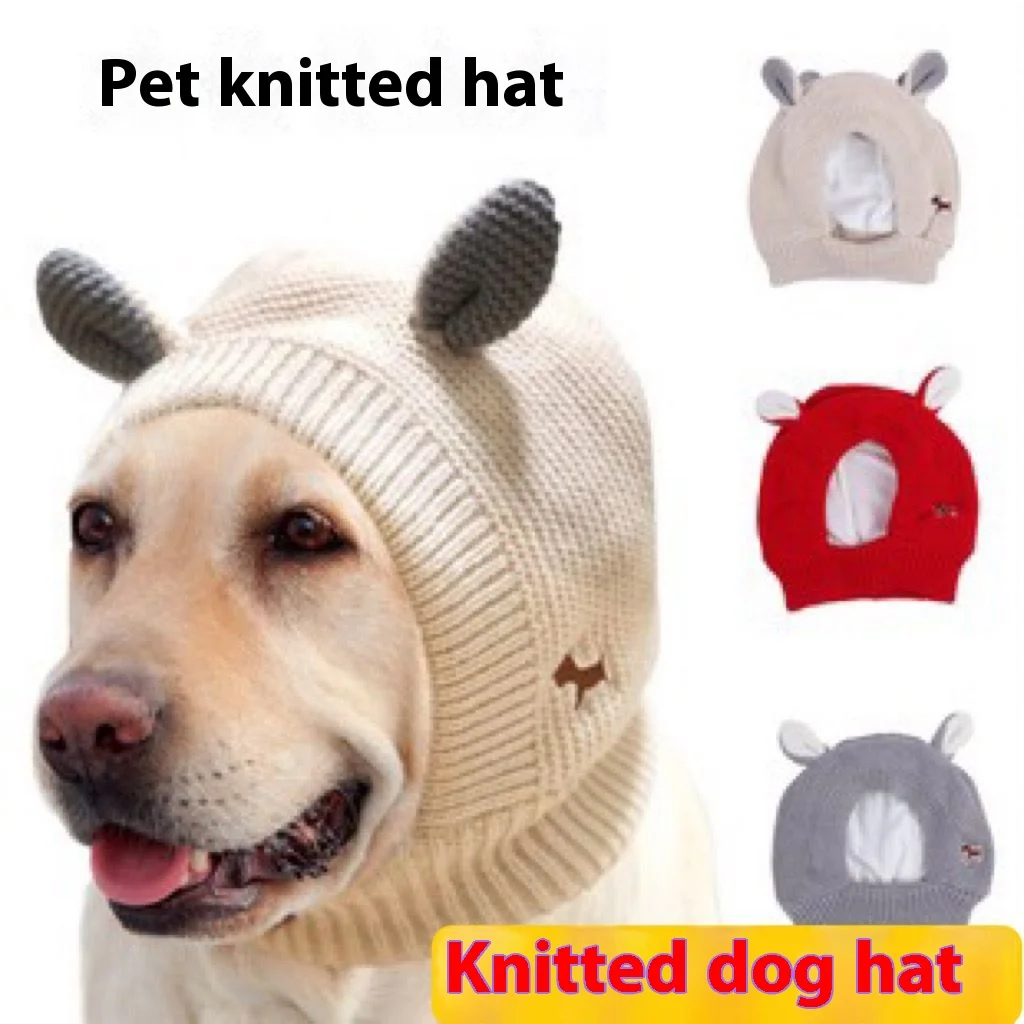 

Dog hat winter medium and large dog Labrador golden retriever funny head cover warm pet puppy big dog ears