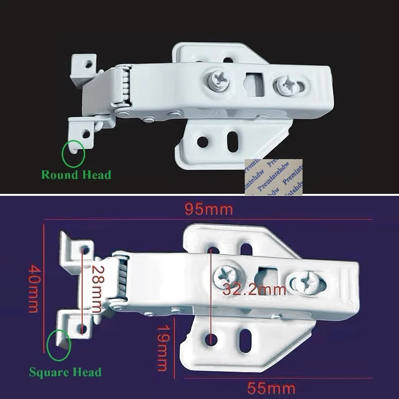 4Pcs White Narrow Aluminum Framed Glass Door Hinge For Wine Cabinet Cupboard Wardrobe Soft Close Hydraulic