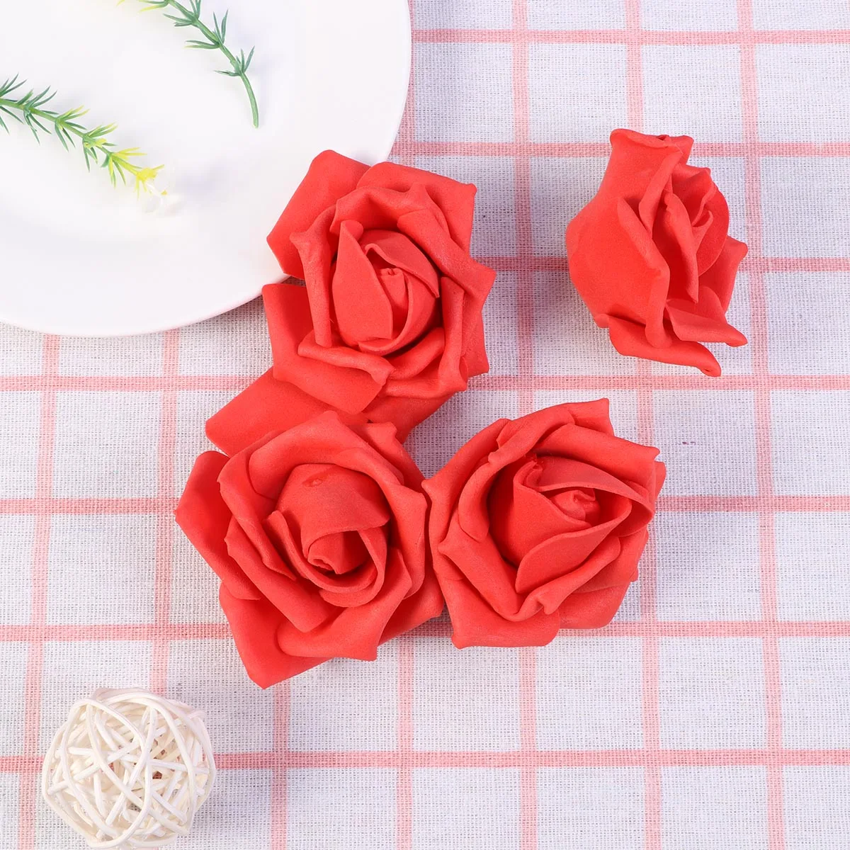 

100 Pcs Artificial Rose Foam Flowers Roses Bulk Heads Decor Wedding to Weave Bride