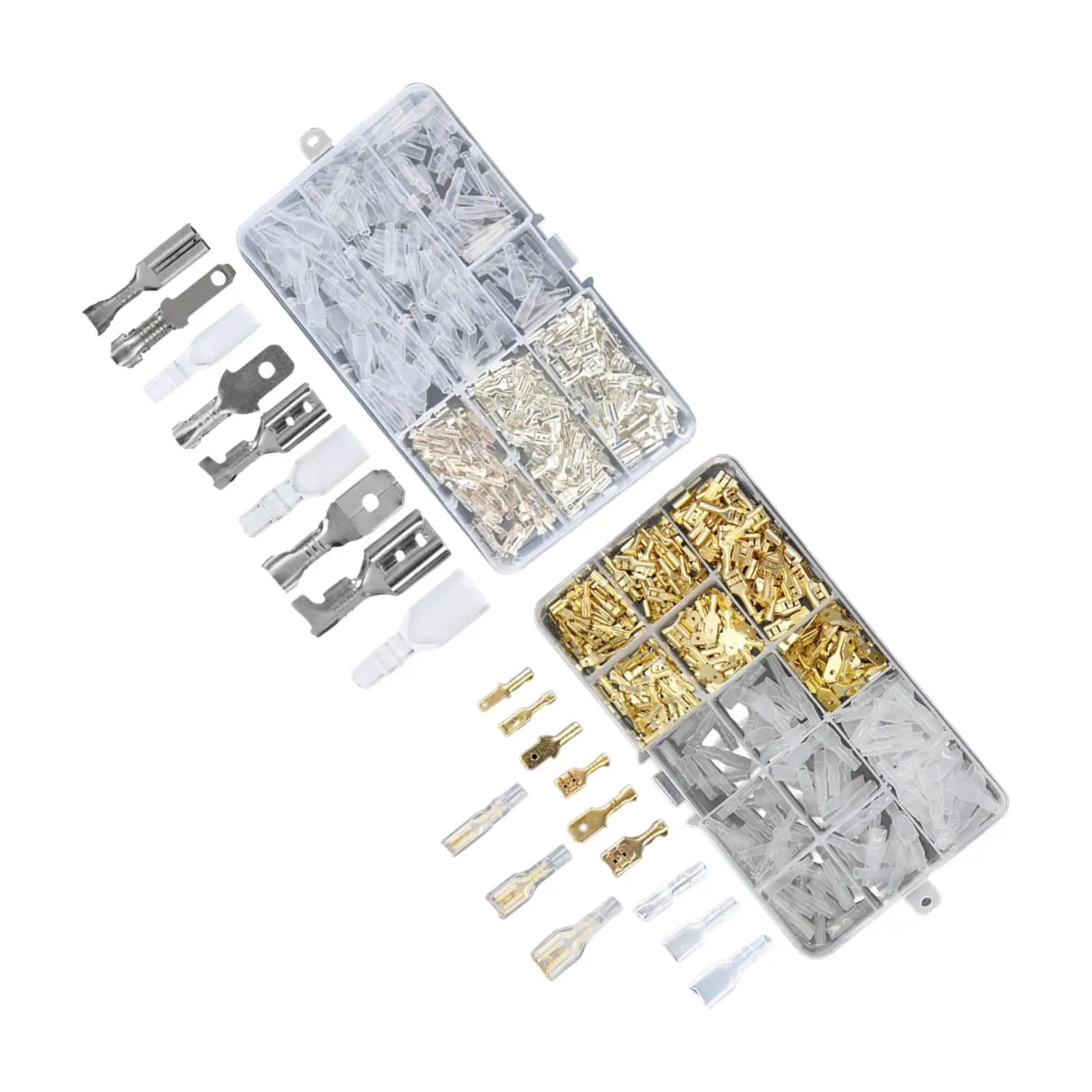 315Pcs Wire Connector 2.8mm 4.8mm 6.3mm with Insulating Sleeve Crimp Terminal Assortment Kit Brass Wire Crimp Terminal Block