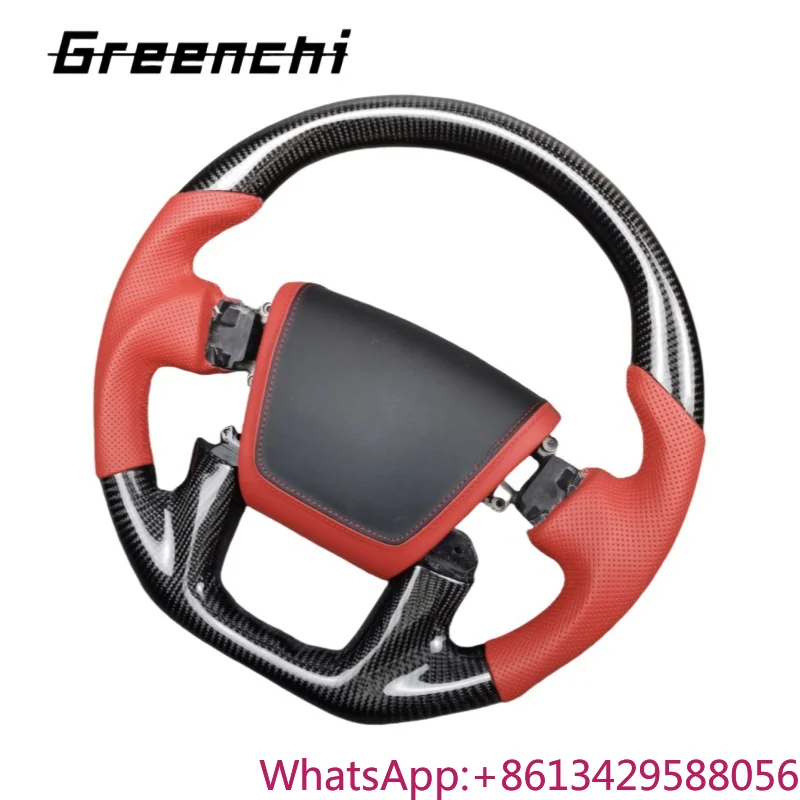 

For Nissan PATROL Y61 Y62 Steering Wheel Sport Flat Bottomed Carbon Fiber Upgrade and Customized Modification Steering Wheel