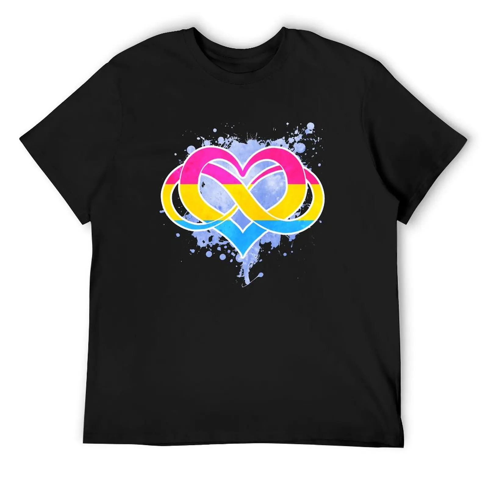 

Pan flag - Poly heart - LGBT symbol T-Shirt blue archive cute clothes mens clothes