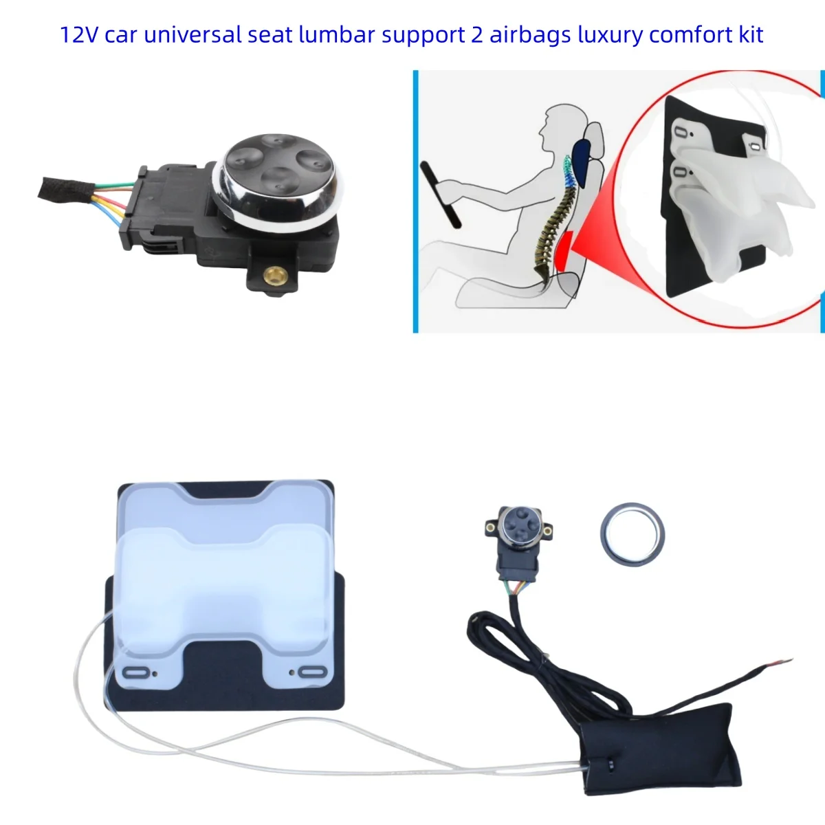 

Seats Assembled Interior Comfort Conversion Electric Cushion Backrest Bracket 4 Way Air Pneumatic Powered Lumbar support