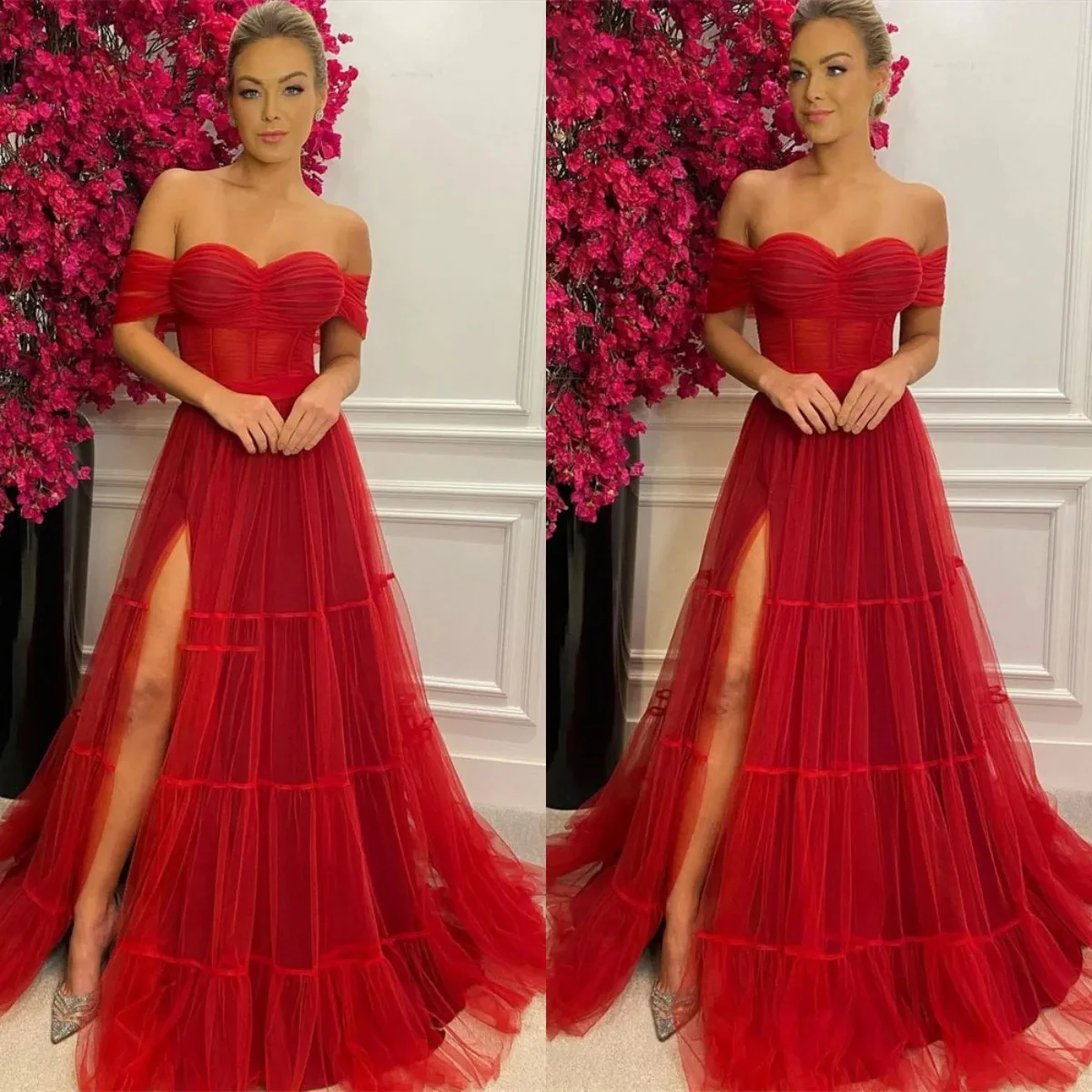 

Women's Red Dress Custom Occasion Dress Prom Gown Elegant Gowns Formal Evening Long Luxury Cocktail Suitable Request 2024 Party