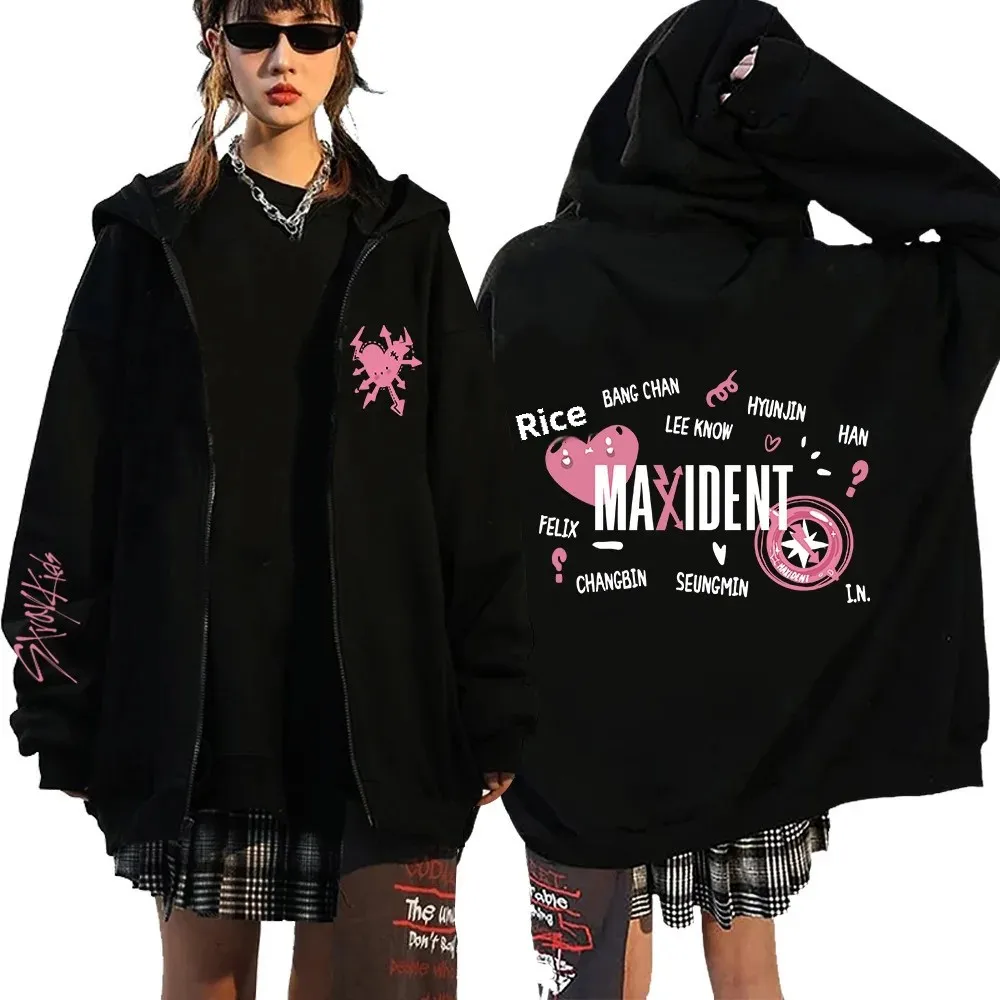 Kpop Stray Kids Maxident Concert Hoodie Women's Casual Hoddie Sweatshirt Comfortable Streetwear From Mainland China