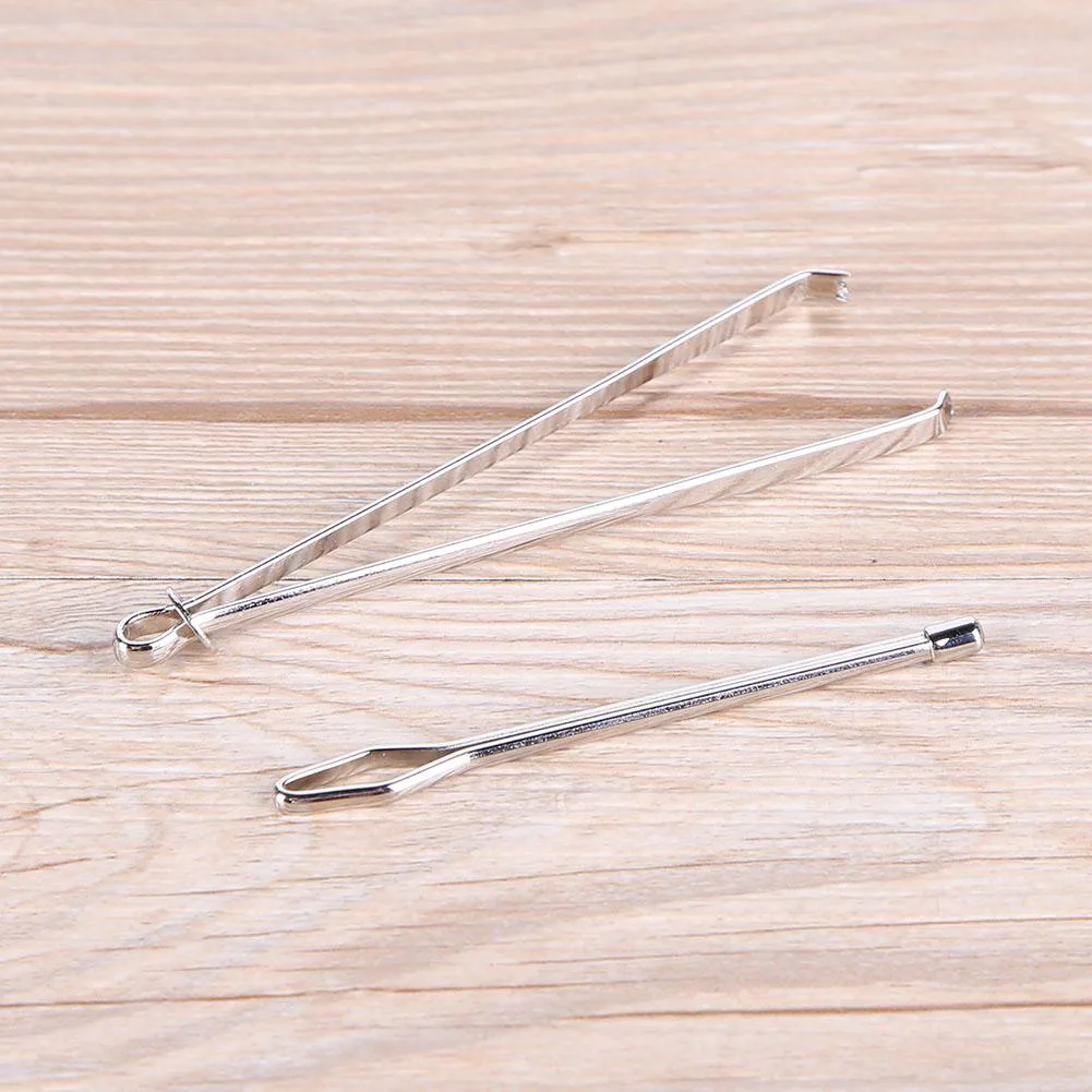 2pcs Small Lace Knitting Hooks Set Stainless Steel Bodkin Wear Rope Threaders Guide for DIY Elastic Band Clip
