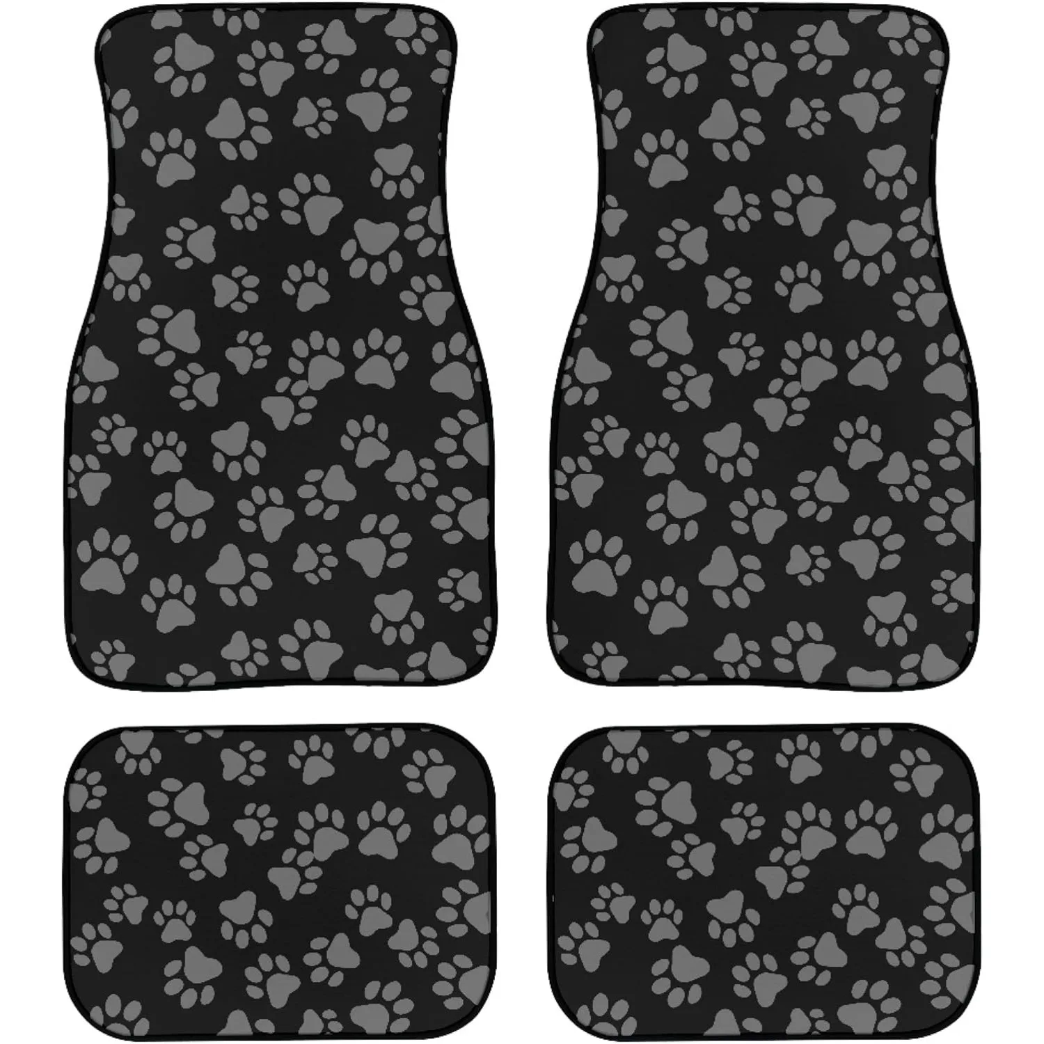 Paw Print Car Floor Mats Abstract Dog Footprints Golden Paws And Stars Floor Mats For Cars Vehicle Front Rear Foot Cute Animal