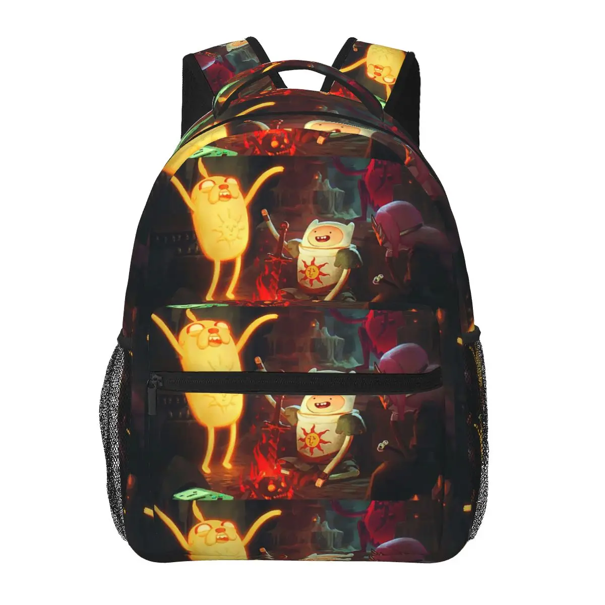 

Finn And Jake Camp Fire Backpack Hot Sale Daypack Large Capacity Boys Girls BookBag School Bag Shoulder Bags for Men Women