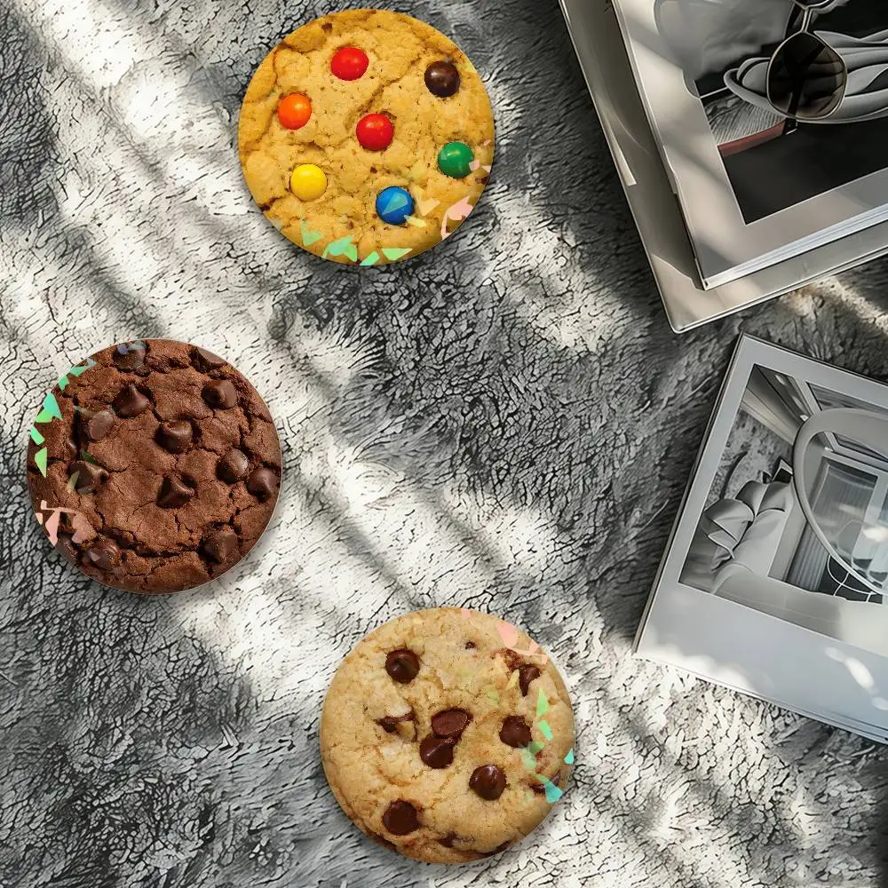 Crunchy Chocolate Chip Cookies Laser Badge Creative Pins Brooch for Bag Clothes Hat Decor Gifts Fans Collect