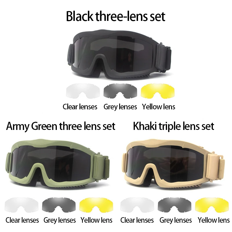 Sports tactical goggles Outdoor full frame army fan explosion-proof bulletproof glasses CS military version windproof goggles