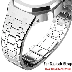 For Casioak GA2100 2110 Gmas2100 Metal Strap for casiOak GAB2110 Stainless Steel Band Watch Accessories Modification Kit Band