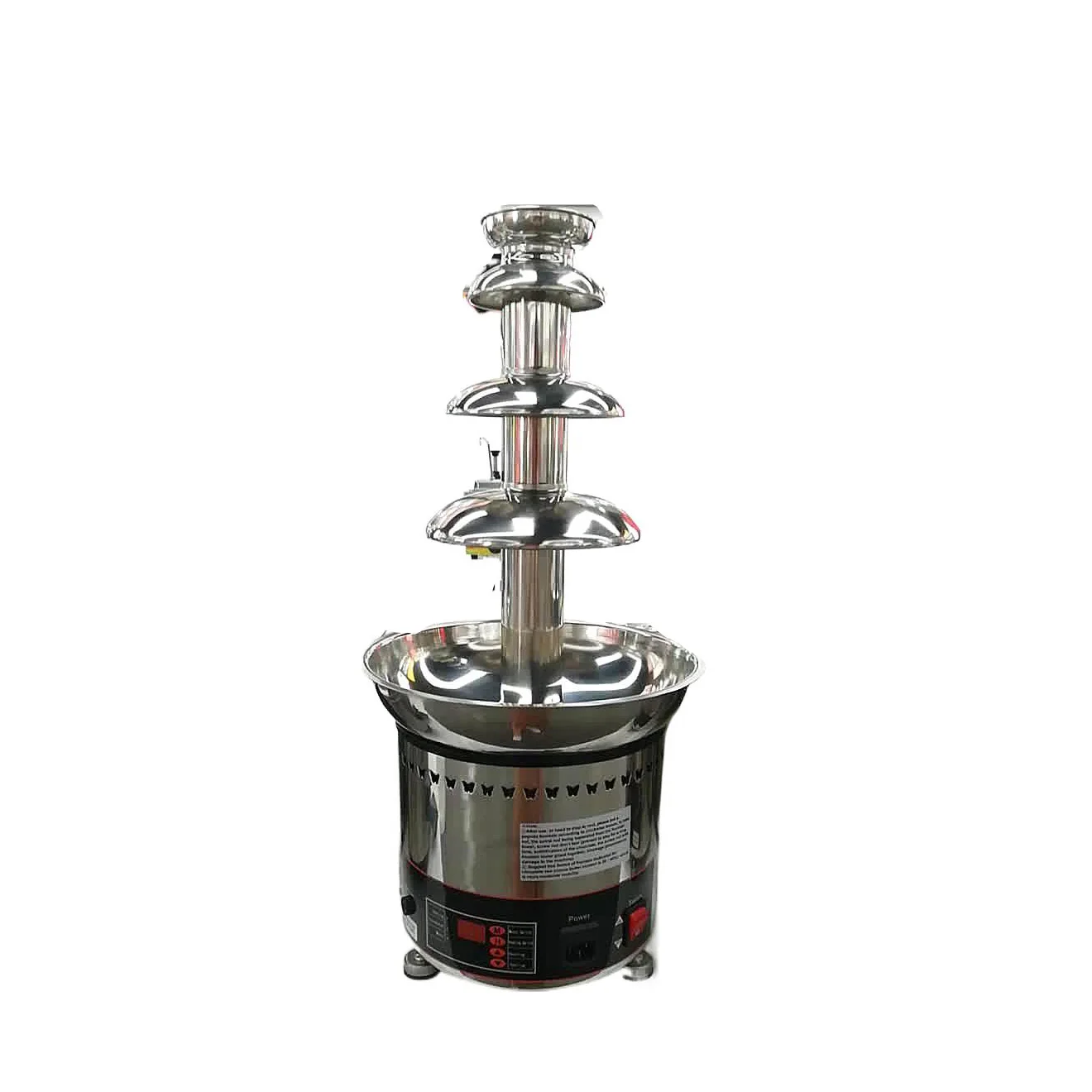 Commercial 4-Layer 6 Layer Stainless Steel Chocolate Fountain Machine 60cm Height Cascade Electric for Hotel Use