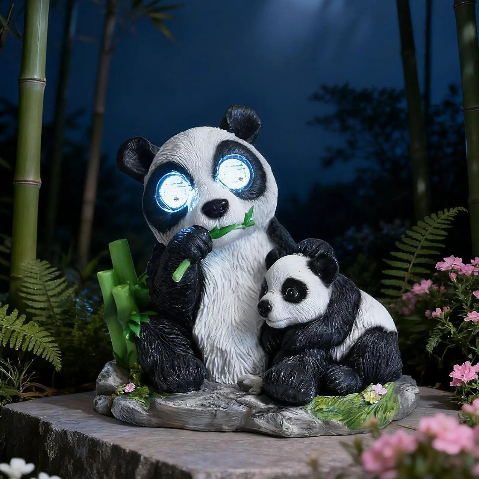 

Садовая фигурка-светильник «Панда» на солнечной батарее, большая скульптура из смолы с реалистичным движением глаз для украшения двора