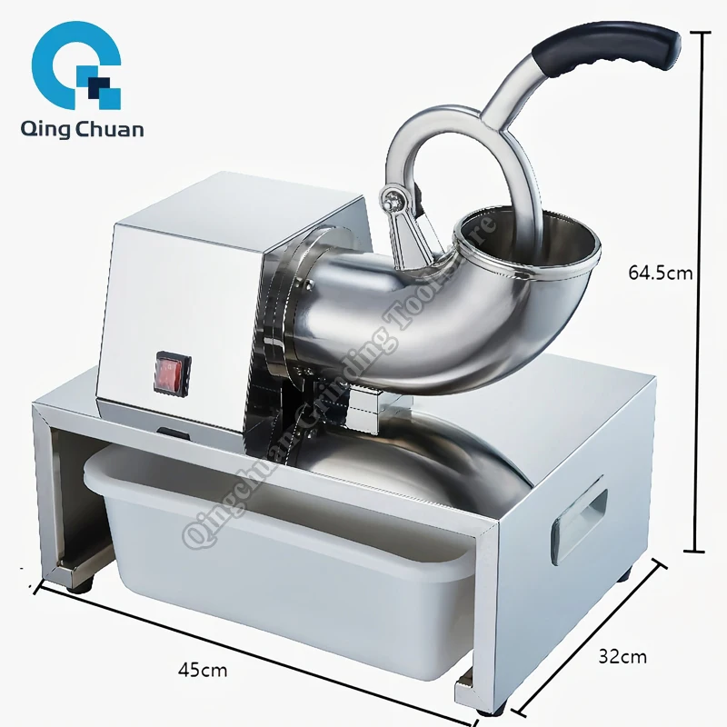 Ice Crusher Commercial Stainless Steel  Electric Commercial Snow Cone Crushed Shaved Crush Ice Machine Ice Crushers Shavers