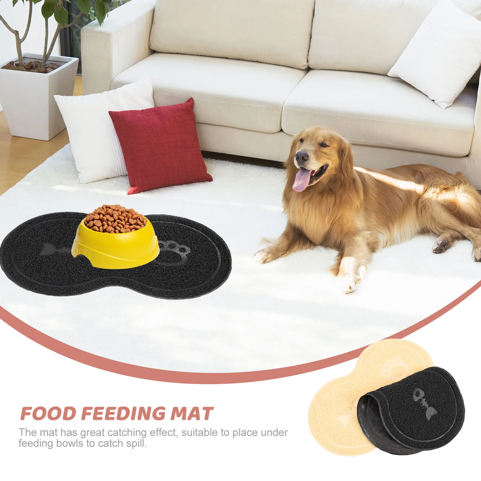 

2Pcs Cat Litter Mat Antislip Pet Cushions Solid Resistance Scraper Dust Feet Long Lasting Practical Design Household Pet Mats