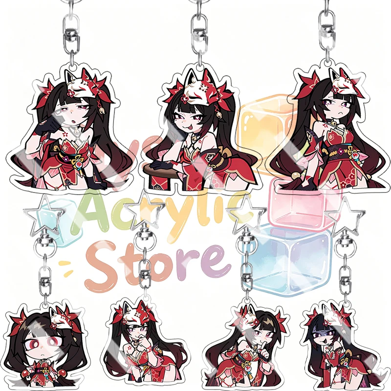 Porte-clés en acrylique DIY, personnage Honkai Star Rail, version Q, brillant, style dessin animé, accessoire de sac, figurine décorative, ornement, pendentif, breloque