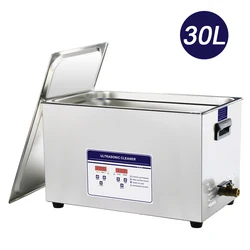 600W Industrial Ultrasonic Cleaner Bath 30L Digital Timer Heating With Cleaning Basket  304 Stainless Steel Home Appliances