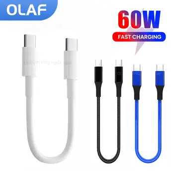 Krátký 30cm kabel typu C na USB C s rychlým nabíjením pro iPhone 15 Xiaomi Samsung Huawei Power Bank 25cm datový kabel USB na typ C/USB C 6 nejlepší prodej Krátký kabel USB typu C - №3