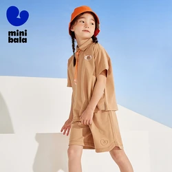 Mini Bala Set ragazzi e ragazze manica corta Set 2024 estate nuovo bambino t-shirt allentata con pantaloncini