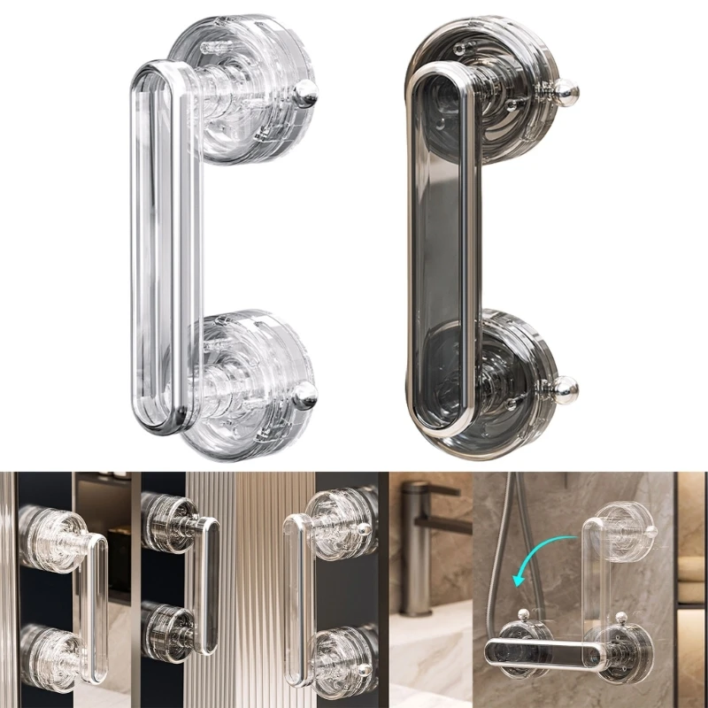 Suction Cup Glass Door Handle Easy Installation No Drilling Required Waterproof for Smooth Surfaces