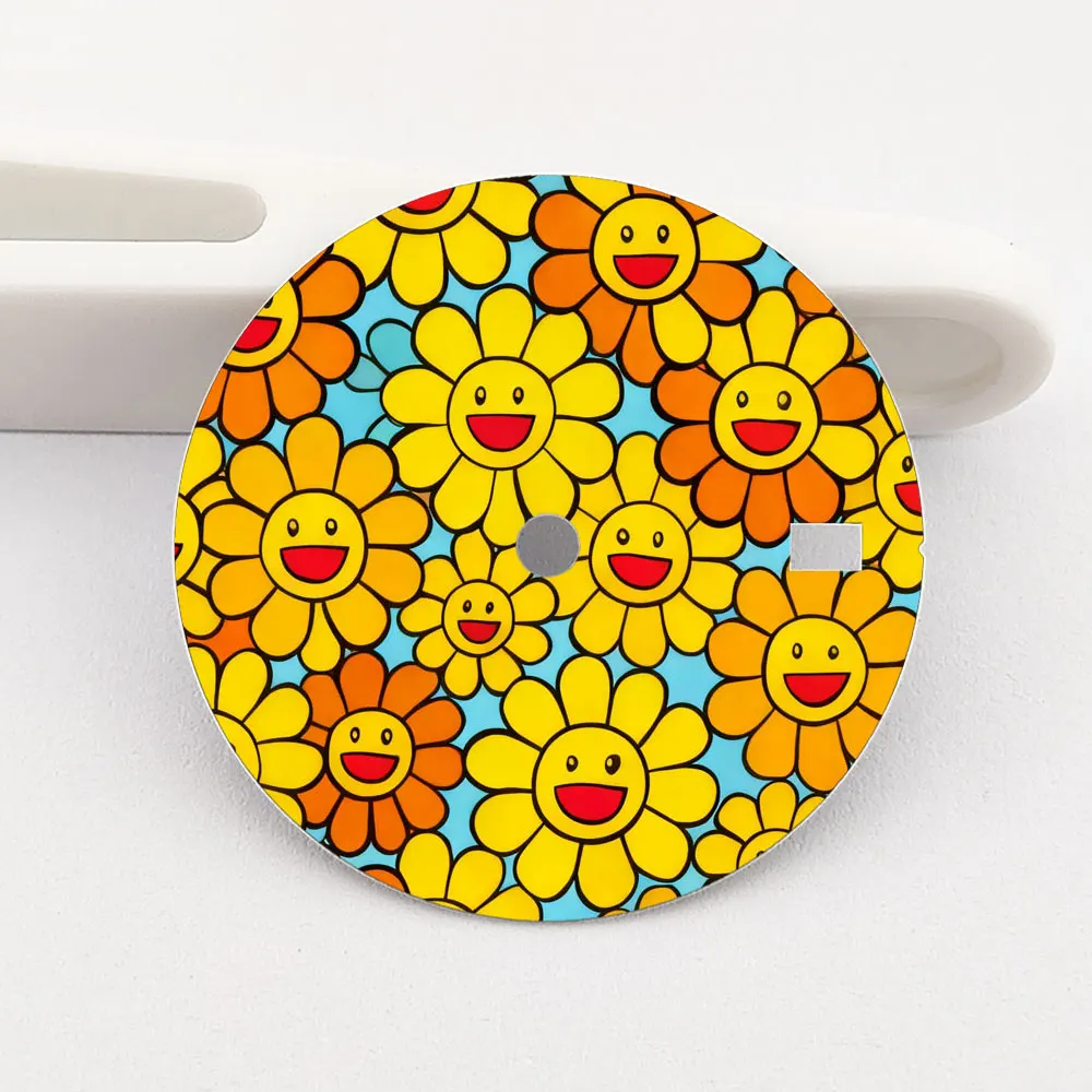 28.5mm Witch Creative Color-Printed Watch Dial for NH34 NH35 Movement Wristwatch Replacement Accessory Suitable for NH35/36