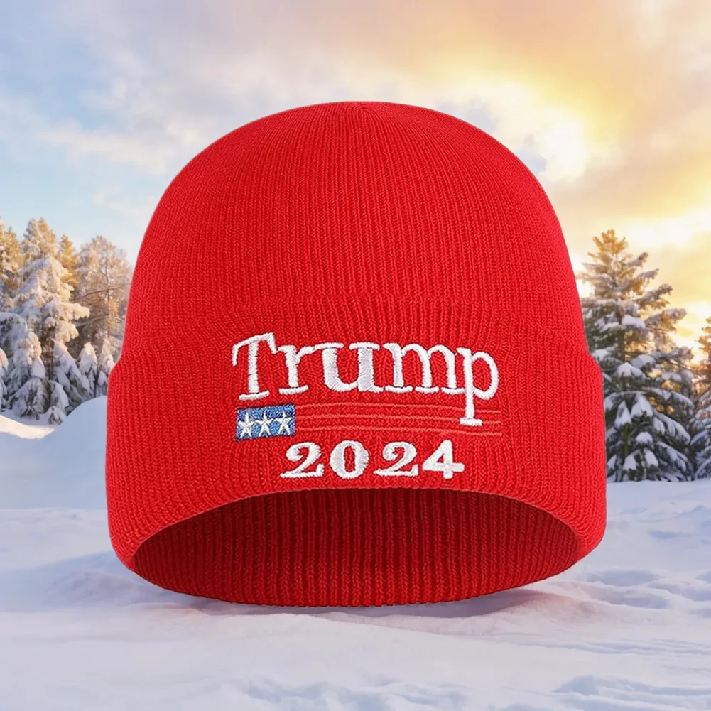 2024 Trump Beanie Hat Multifunctional Donald Trump Hat USA Trump Knit Hat Trump Winter Knit Hat for Men Women