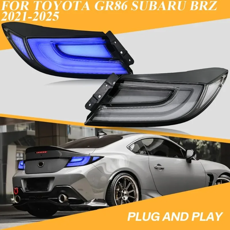 

For Toyota GR86 Subaru BRZ ZN8 ZD8 2022-2025 RGB LED Tail Lights Pair Custom Sequential Rear Lamps Upgrade