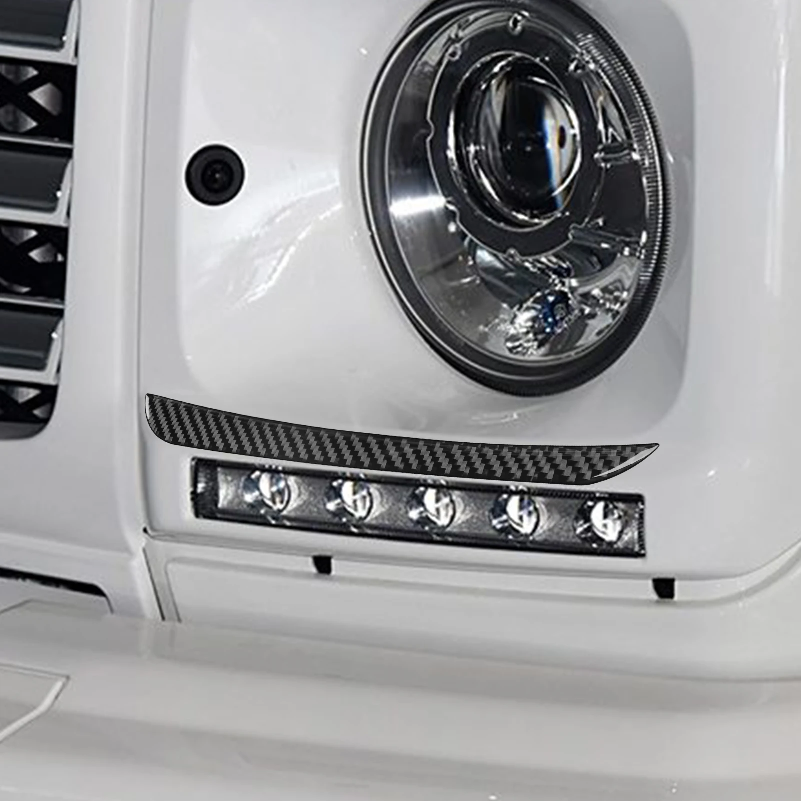 Headlight Door Handle Dashboard For Mercedes Benz G Class W463 2013-2018 Accessories Interior Carbon Fiber Cover Tuning Stickers 4
