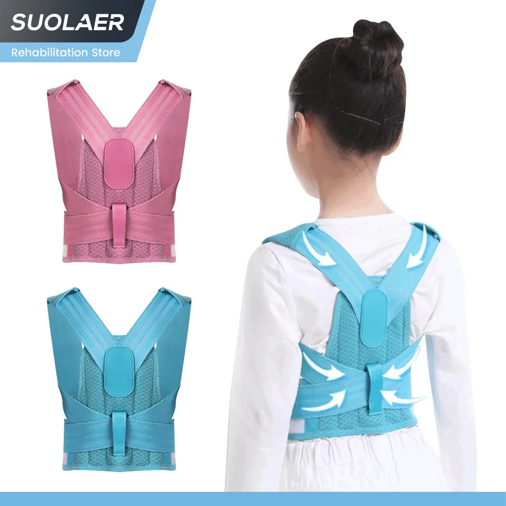 Adjustable Boys Girls Kid Posture Corrector Back Support Children Shoulder Belt Rectify Straighten Correction Pain Relief Beauty