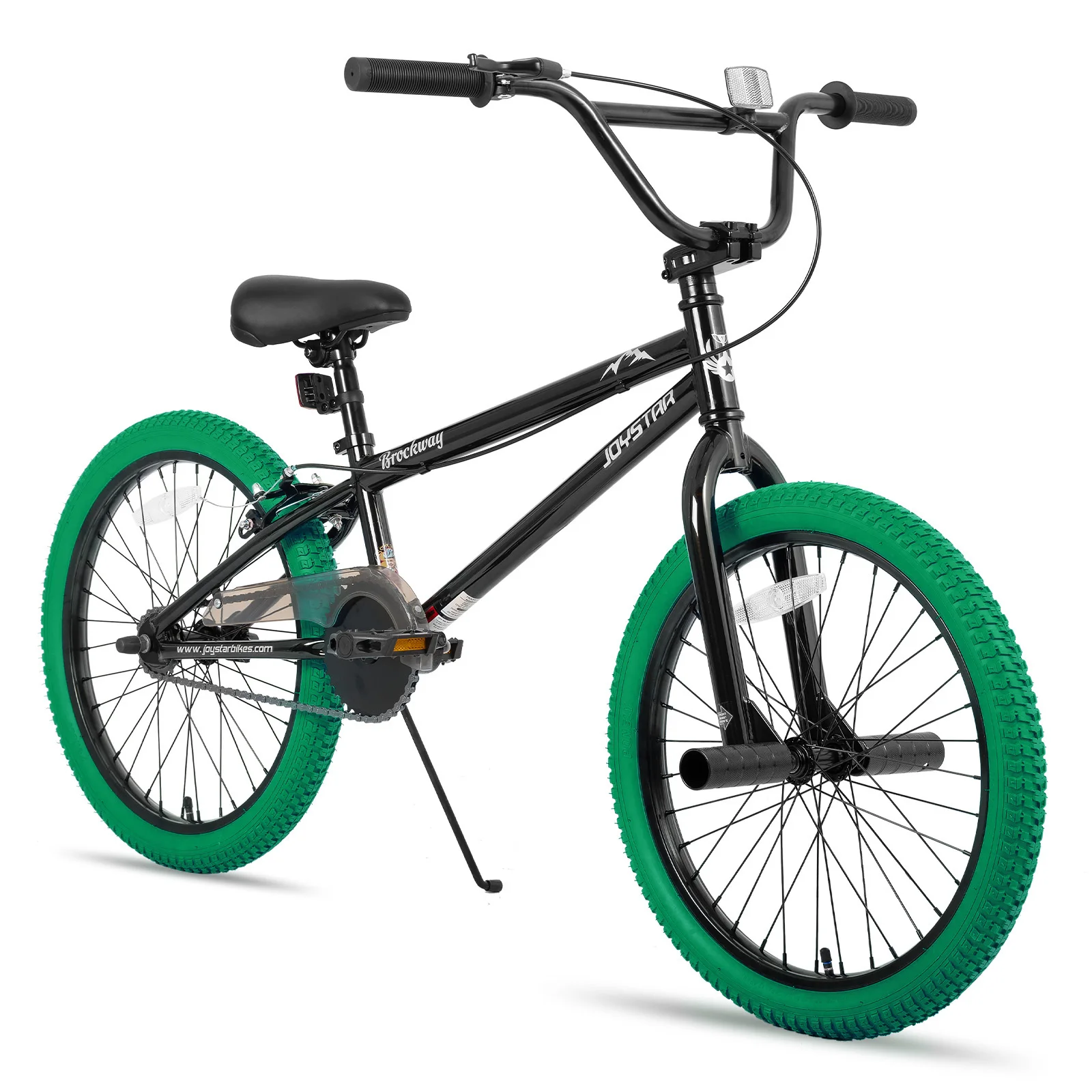 JOYSTAR Freestyle BMX-fietsen voor kinderen 20" 24" kinderfietsen voor 6-14 jaar jongens, meisjes en beginners-niveaufietsen 2 haringen, groen