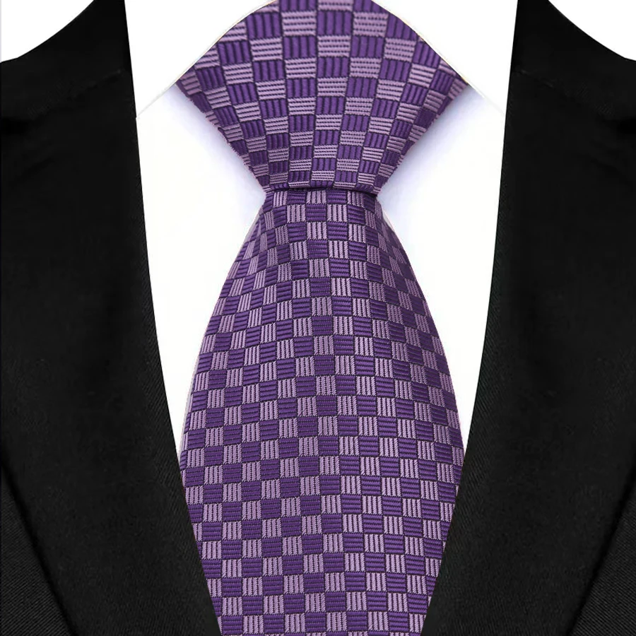 New Men's High Quality Ties Fashion 8cm Stripes Plaid Pattern Necktie For Men Wedding Business Meeting Party Suit Gravata Gift