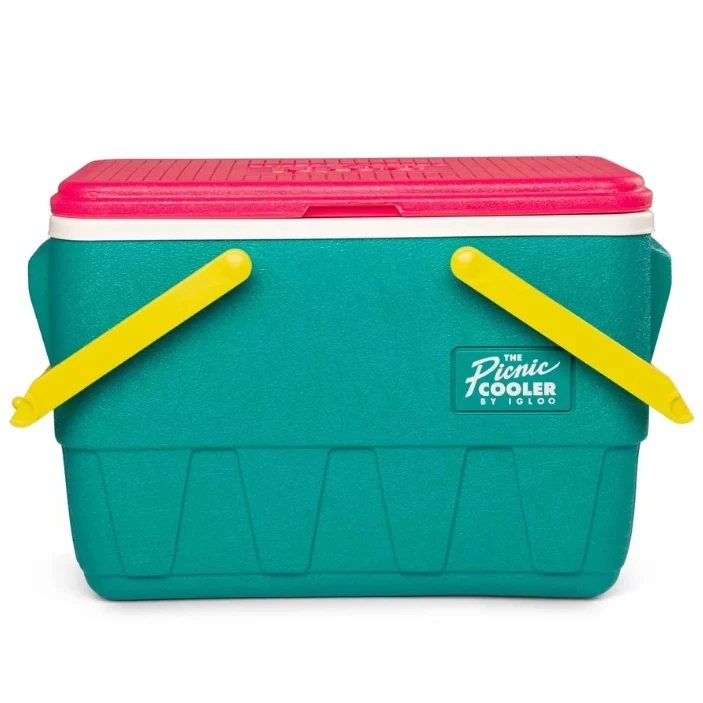 Cesta de Picnic Retro 25qt, enfriador, Jade oscuro