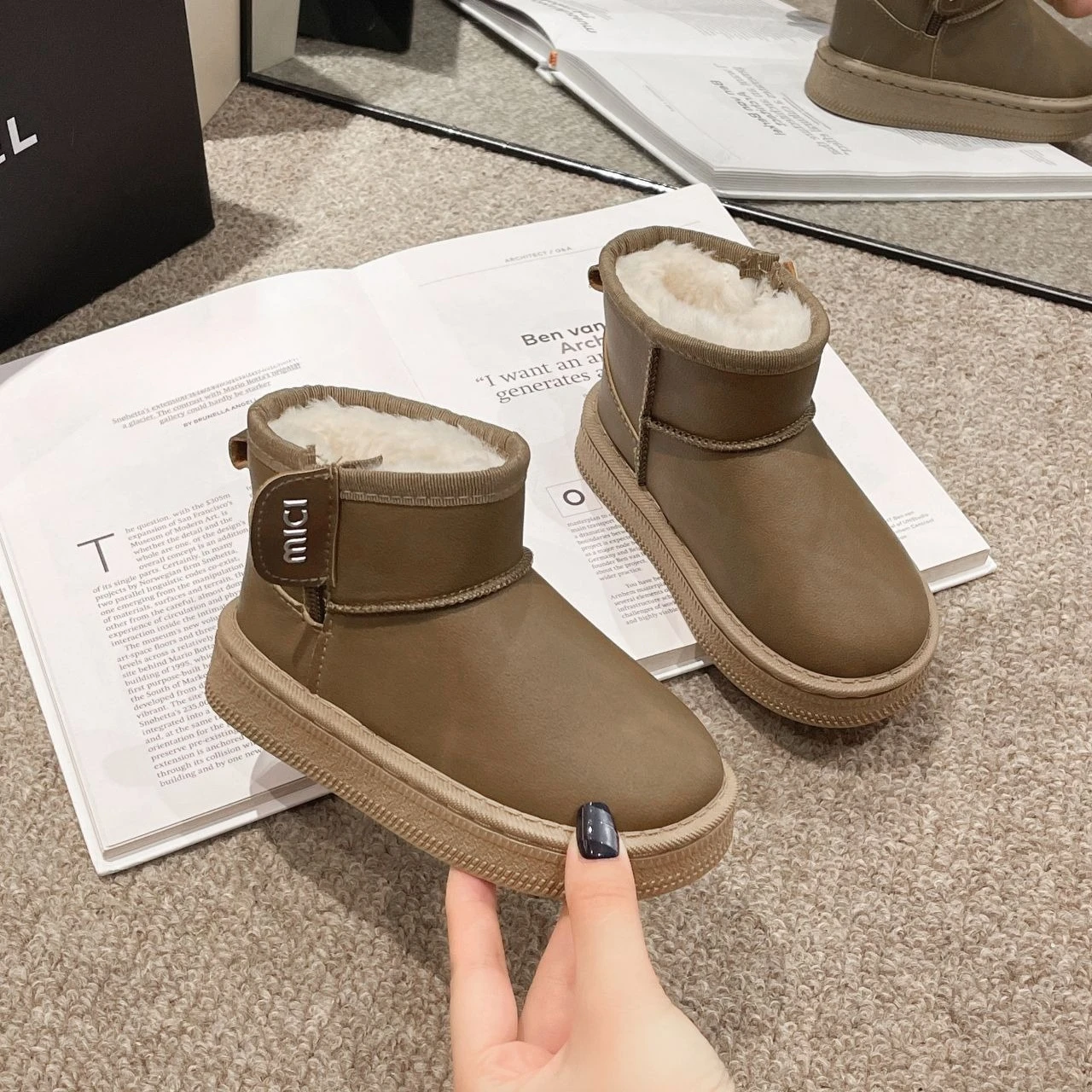 

2026 зимние новые детские непромокаемые утолщенные хлопковые сапоги для маленьких девочек, детская обувь на флисовой подкладке