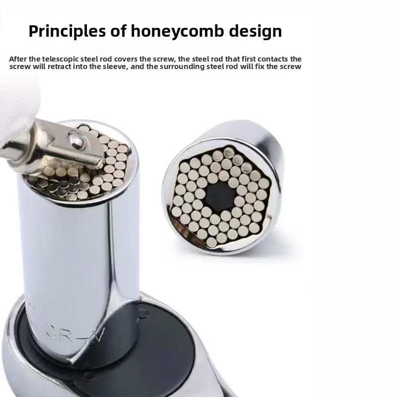 Auto Repair Tool 2pcs 7mm-19mm Socket Wrench,Universal Professional Socket Wrench,Hand Tools,Multifunctional Ratchet Socket