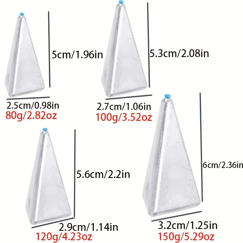 2pcs 2.82oz-5.29oz Through-hole triangular column plastic core anti-slip bottom fishing sinker fishing rod lead sinker