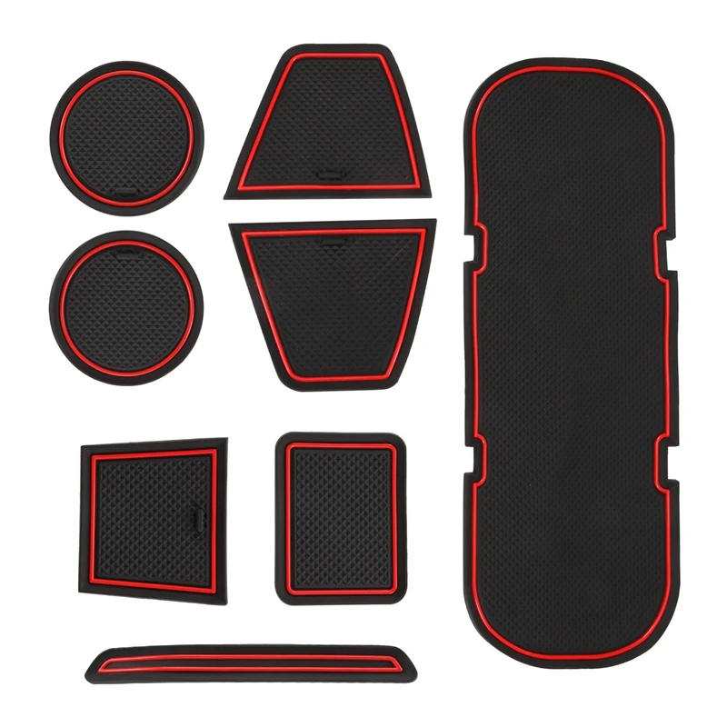 Anti-Slip Car Door Rubber Cup Cushion Red Gate Slot Pad For Toyota 86 Subaru BRZ GT86 FT86 Scion FR-S 2012-2019 Mat Accessories