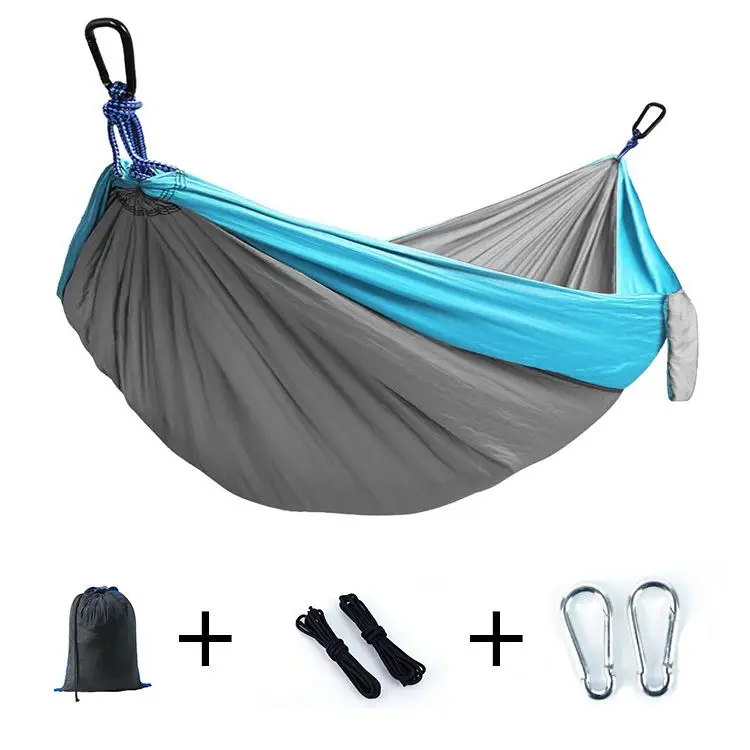 

NEW Nylon Color Matching Hammock Outdoor Camping Ultra Light Portable Hammock for Double Person Outdoor Recreation Hammock Swing