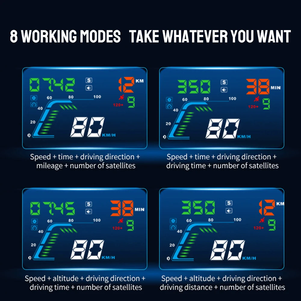 Q7 Auto HUD Display Voorruitprojector 5,5 "Head-up Display GPS Digitale Klok Overspeed Waarschuwing