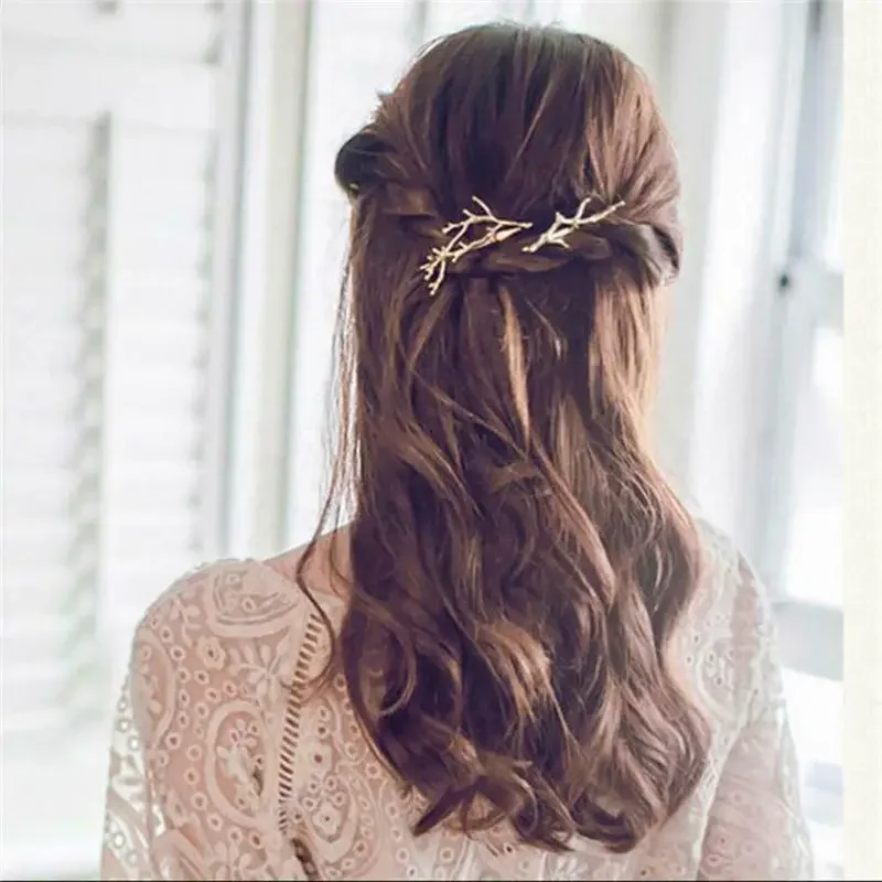 Vintage Gold Silver Tree Hair Clips Girls Alloy Branch Hairpins Fashion Hairgrips Lady Elegance Metal Hair Accessories For Women